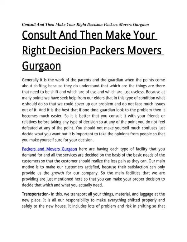 Packers And Movers Gurgaon | Get Free Quotes | Compare and Save