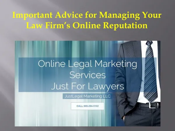 Important Advice for Managing Your Law Firm’s Online Reputation