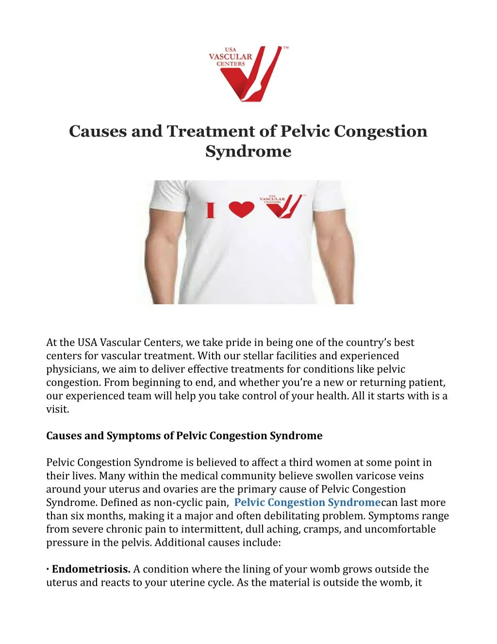 Pelvic Congestion Syndrome: Causes, Symptoms, and Treatment