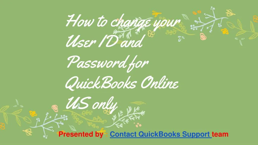 how to change your user id and password for quickbooks online us only