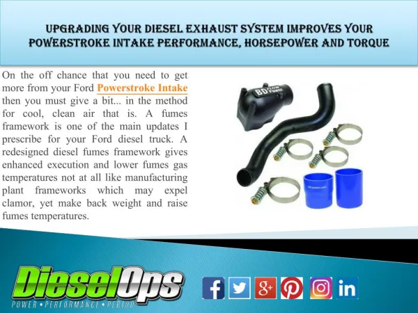 Upgrading Your Diesel Exhaust System Improves Your Powerstroke Intake Performance, Horsepower and Torque