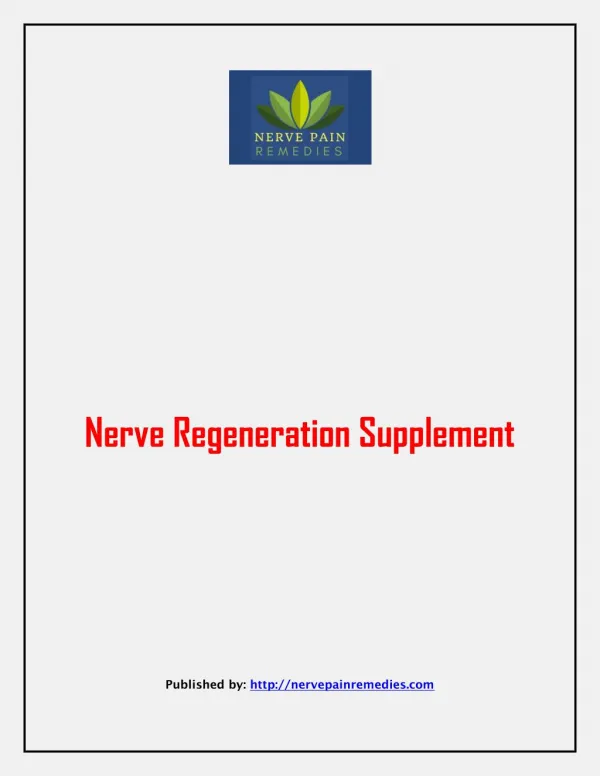 Nerve Regeneration Supplement