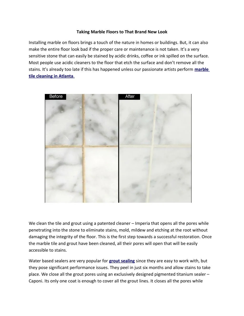 taking marble floors to that brand new look