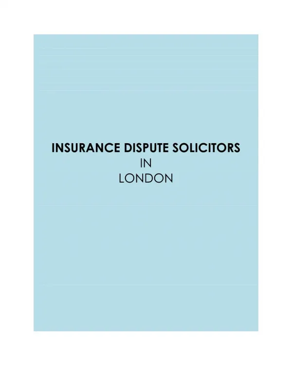 Insurance Disputes | Claims Advice | Policy Holder Dispute Claims