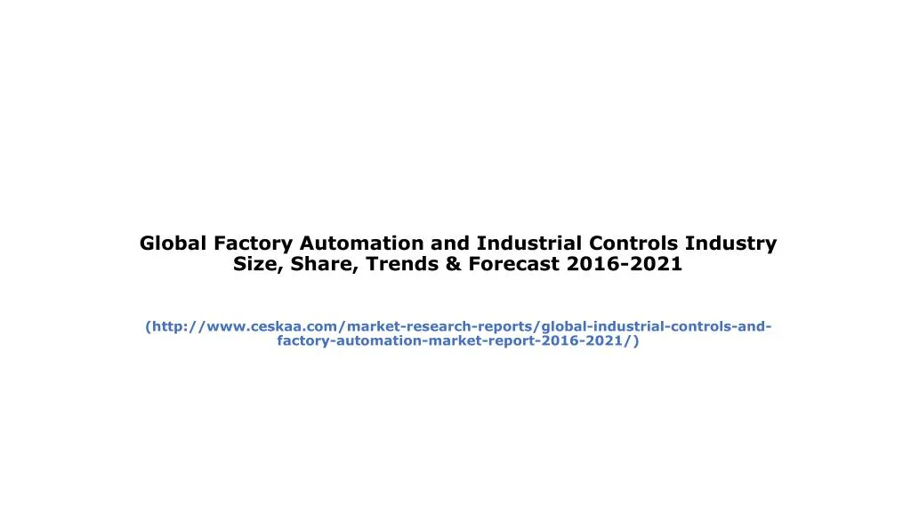 global factory automation and industrial controls