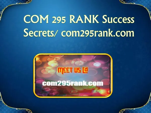 COM 295 RANK Exciting Results / com295rank.com