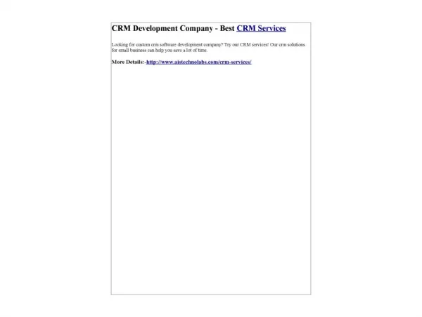 CRM Development Company - Best CRM Services