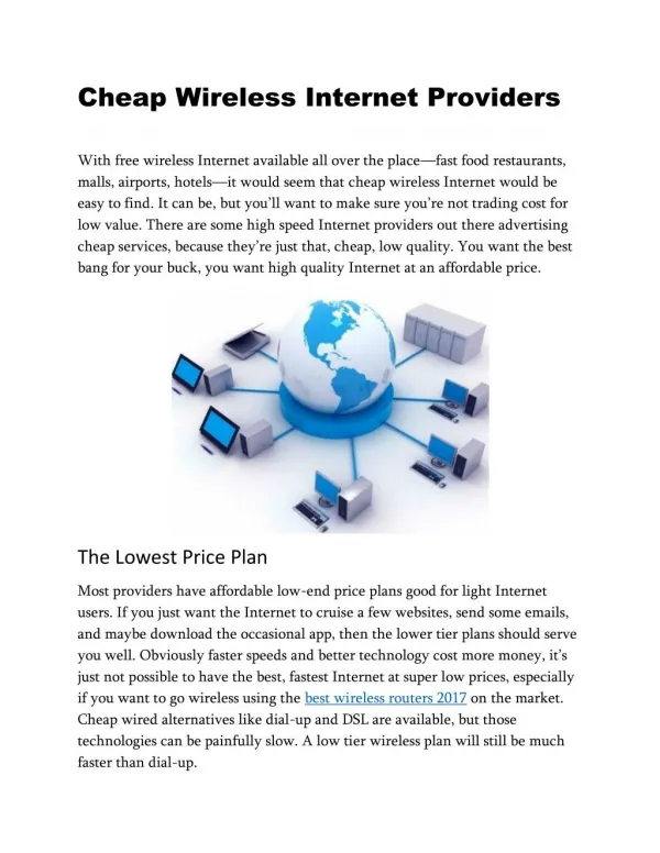 Cheap Wireless Internet Providers