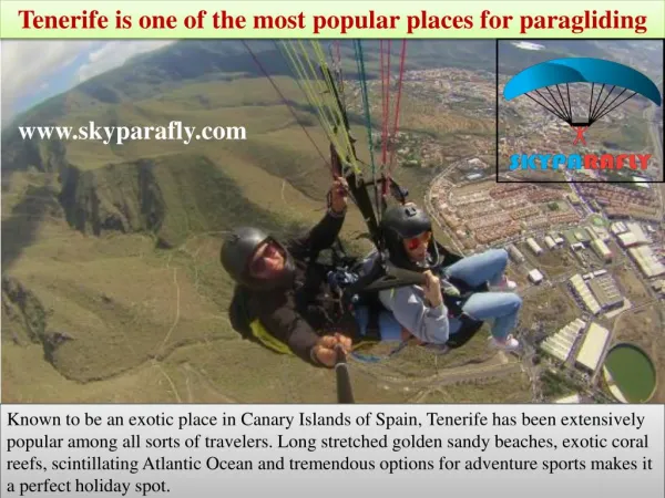 Tenerife is one of the most popular places for paragliding