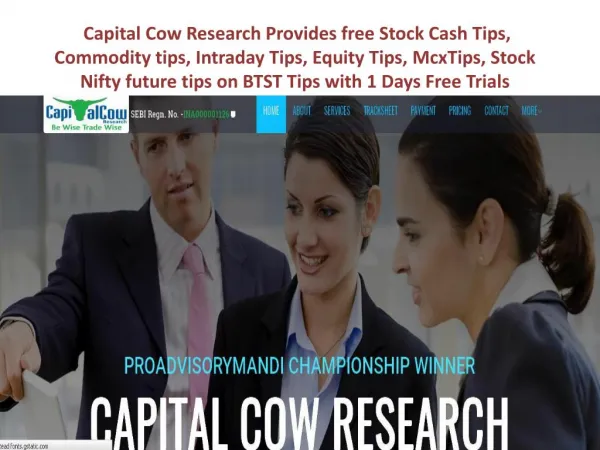 Capital Cow Research- Equity Tip, Stock Cash Tip, Stock future, Commodity Tip