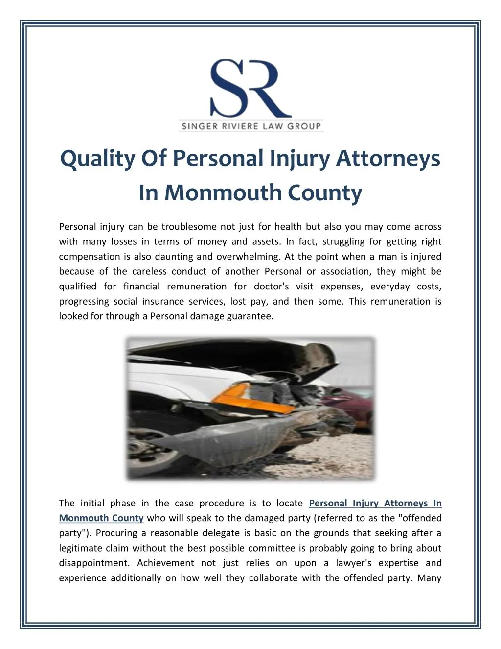quality of personal injury attorneys in monmouth