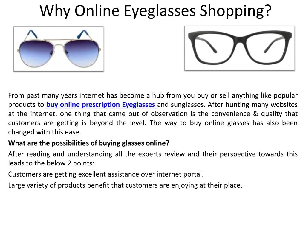 why online eyeglasses shopping