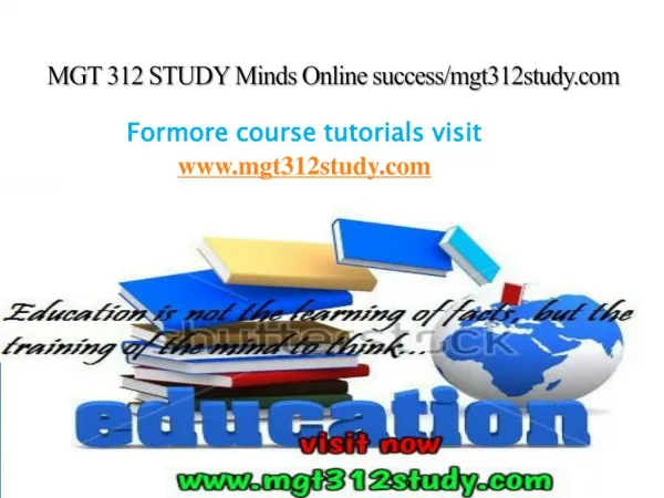 MGT 312 STUDY Minds Online success/mgt312study.com