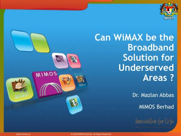 Can WiMAX be the Broadband Solution for Underserved Areas?
