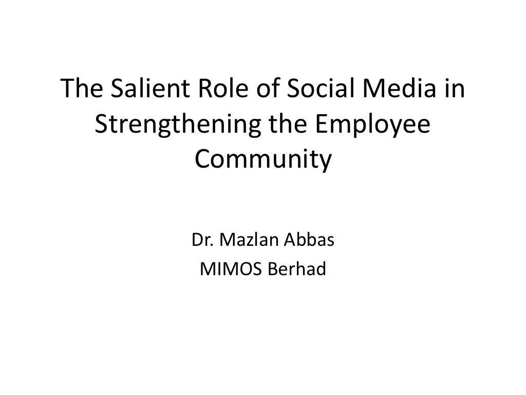 role of social media in strengthening