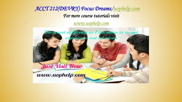 ACCT 212(DEVRY) Focus Dreams/uophelp.com