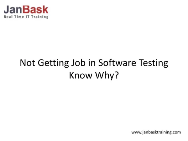 Not Getting Job in Software Testing Know Why?