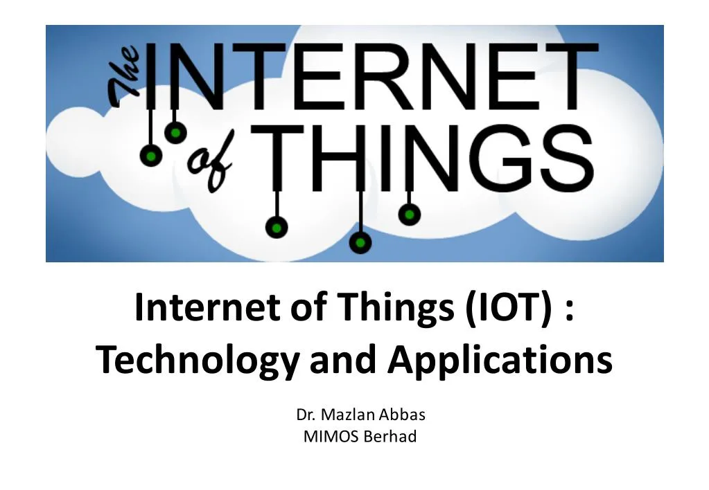 internet of things iot technology and applications
