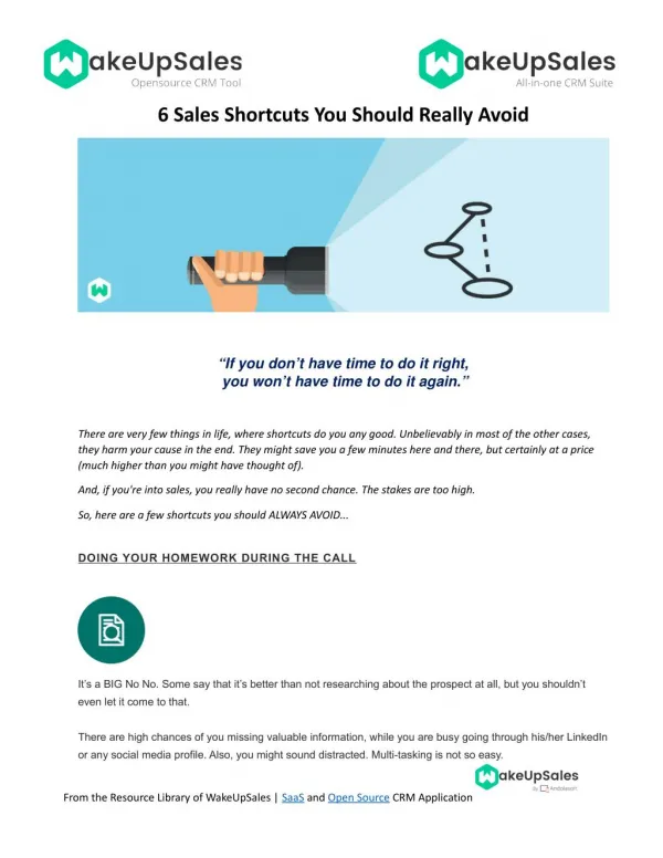 6 Sales Shortcuts You Should Really Avoid