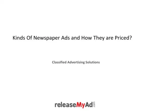 kinds of n ewspaper a ds and how t hey are priced