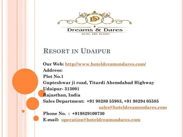 Resort in udaipur