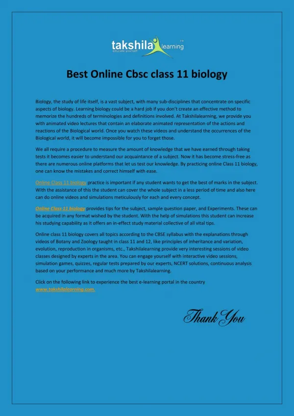 Best Online Cbsc class 11 biology