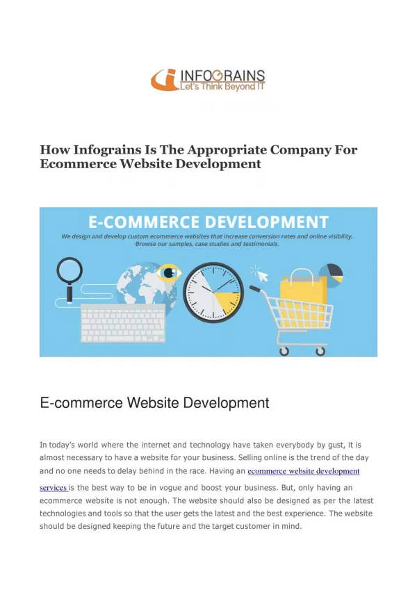 how infograins is the appropriate company