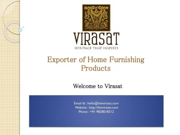 Home Furnishings, Bed Covers, Quilts & Textiles Exporter in Jaipur, India - Virasat