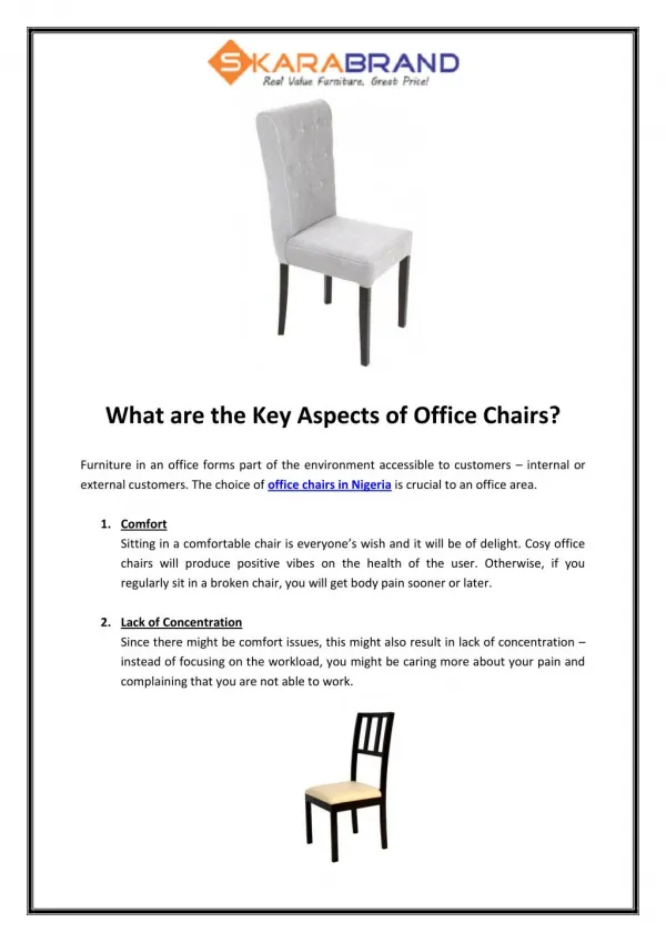 What are the Key Aspects of Office Chairs?