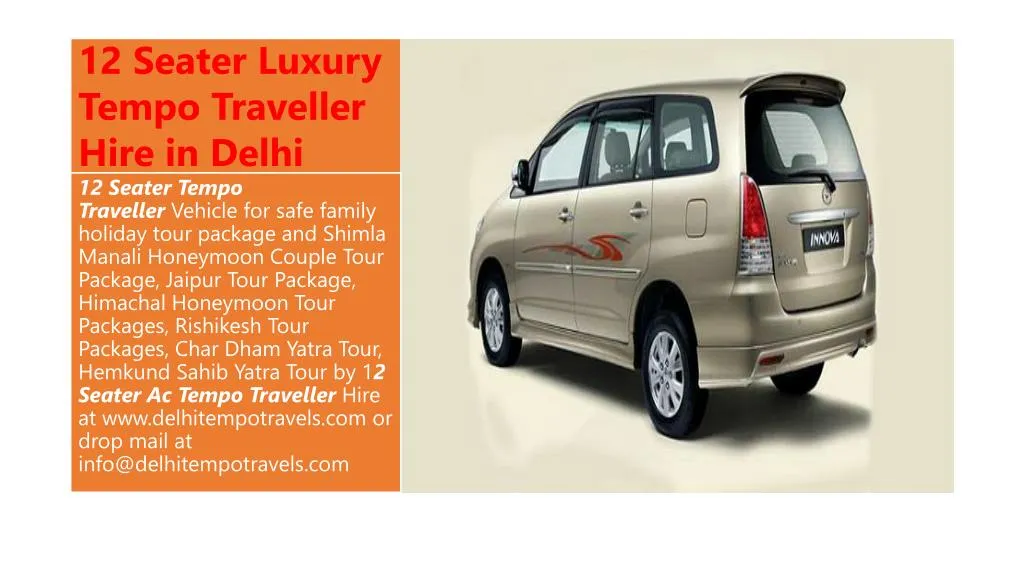 12 seater luxury tempo traveller hire in delhi