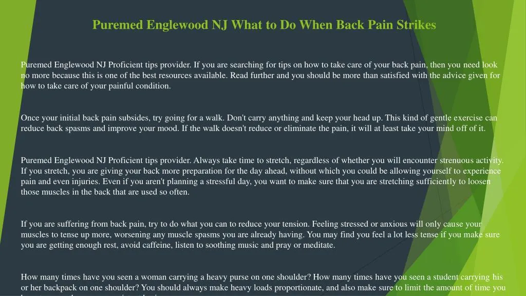 puremed englewood nj what to do when back pain strikes