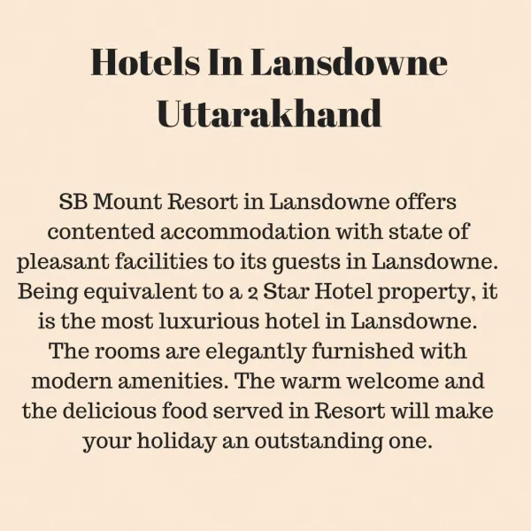 Pet Friendly Resorts in Lansdowne Uttarakhand