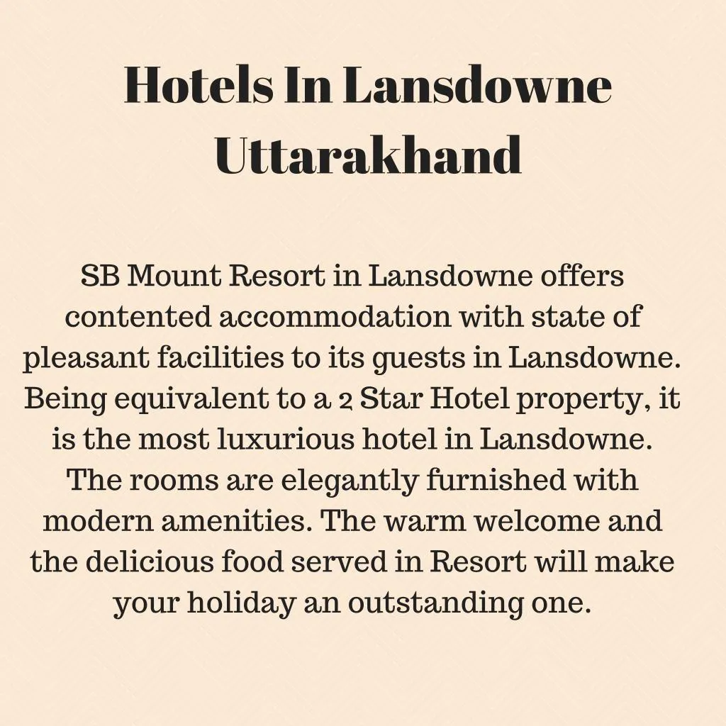 hotels in lansdowne uttarakhand