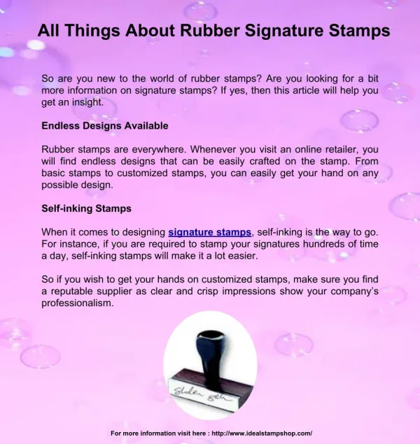 All Things About Rubber Signature Stamps