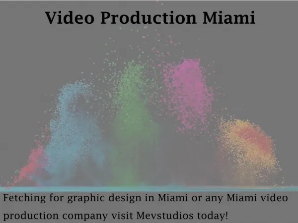 Video Production Miami - mevstudios.com