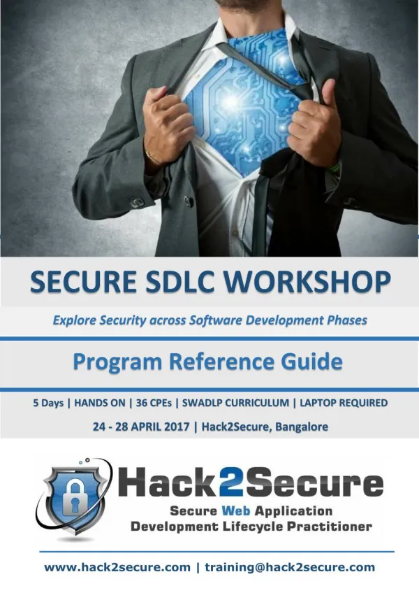 Hack2Secure SECURE SDLC Workshop