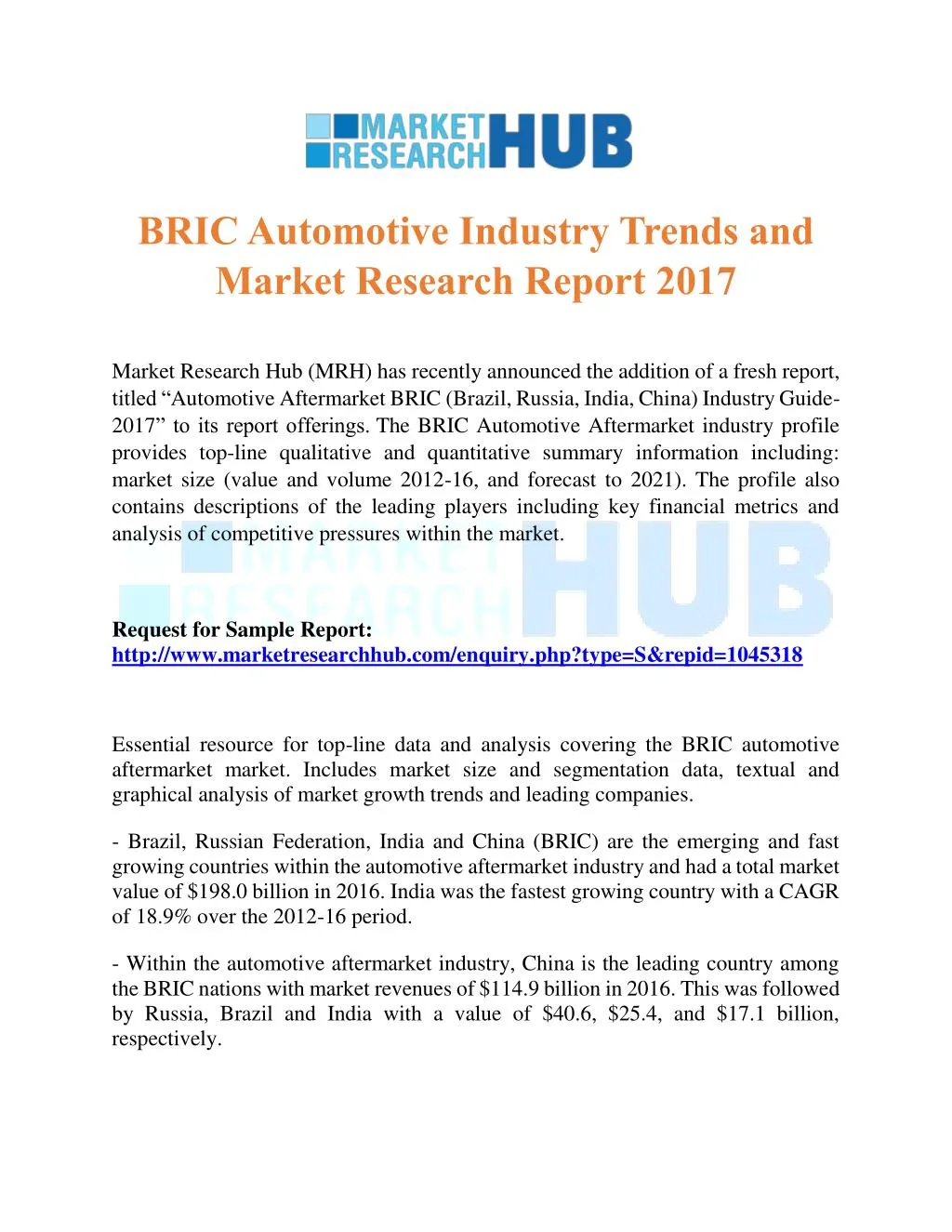 bric automotive industry trends and market
