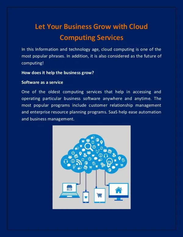 Let Your Business Grow with Cloud Computing Services
