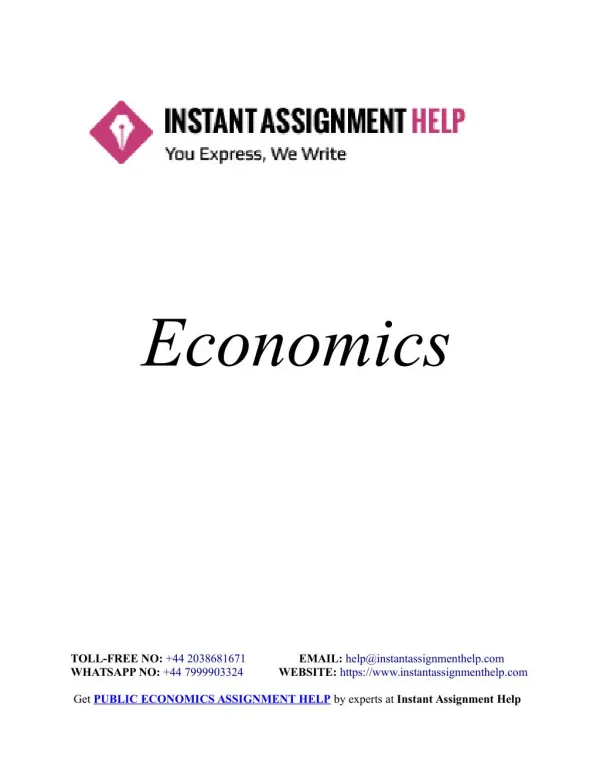 Economics Assignment Sample - Instant Assignment Help