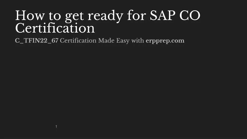 how to get ready for sap co certification
