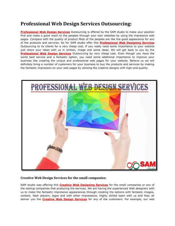 Professional Web Design Services Outsourcing