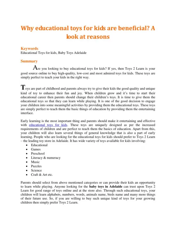 Why educational toys for kids are beneficial? A look at reasons