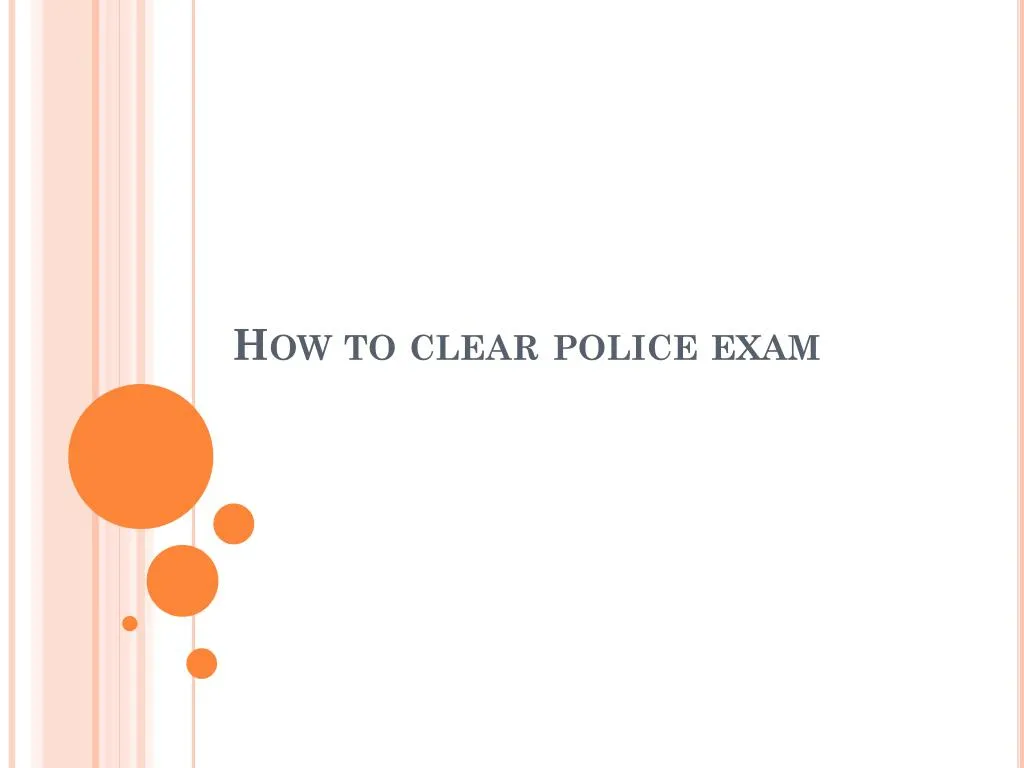 how to clear police exam