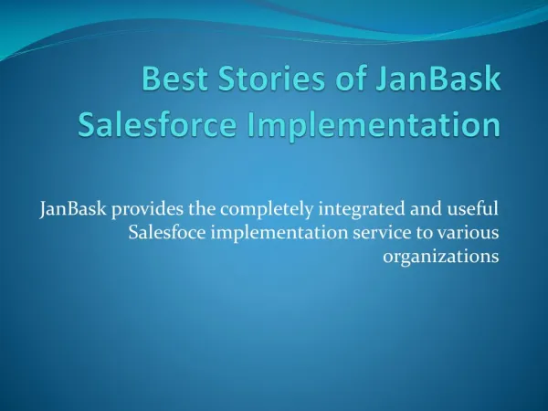 Best Stories of JanBask Salesforce Implementation for Financial Industry