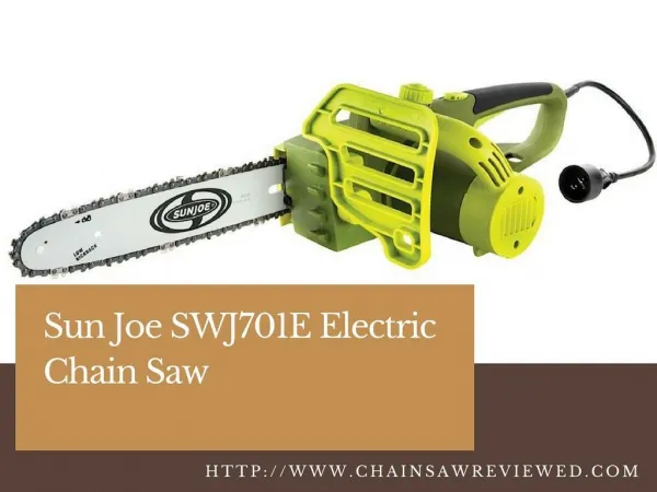 Sun Joe SWJ701E Electric Chainsaw Review