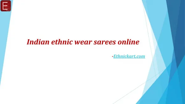 Buy Indian ethnic wear sarees online