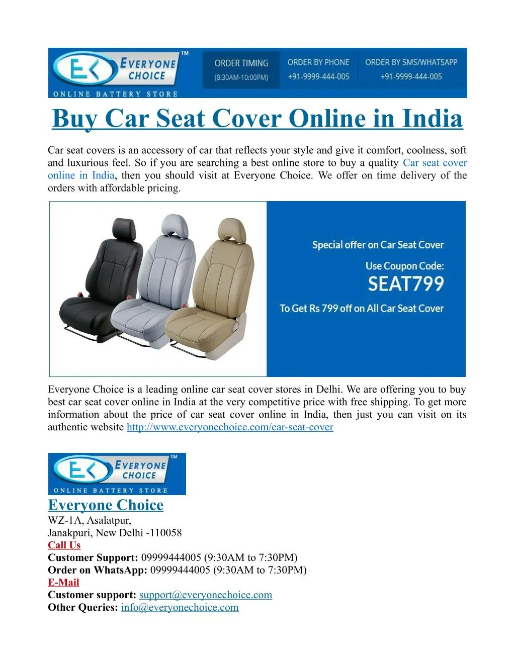 buy car seat cover online in india