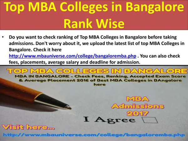 Top MBA Colleges in Bangalore Rank Wise