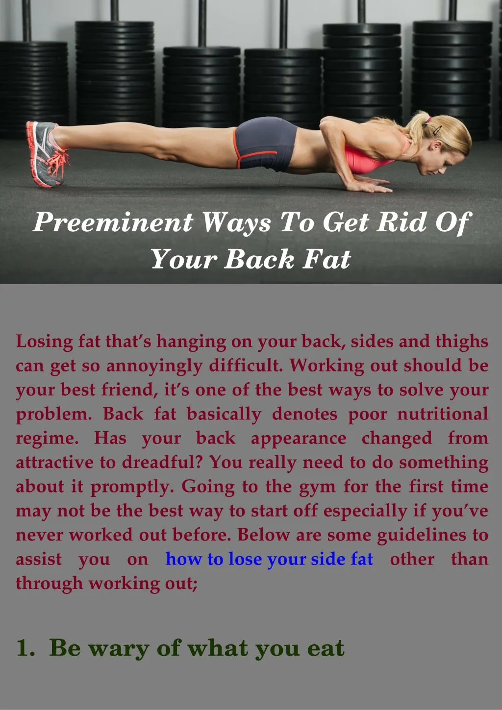 preeminent ways to get rid of your back fat
