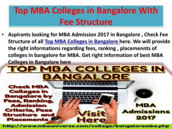 Top MBA Colleges in Bangalore With Fee Structure